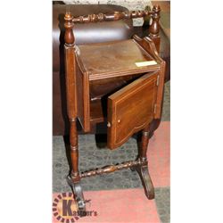 WOOD SMOKER STAND,12.5"X9.5"X30".