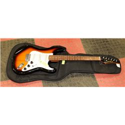 SAMICK ELECTRIC SUNBURST GUITAR WITH SOFT CASE.