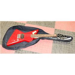 FIRST ACT RED KIDS ELECTRIC GUITAR WITH SOFT CASE.