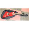Image 1 : FIRST ACT RED KIDS ELECTRIC GUITAR WITH SOFT CASE.