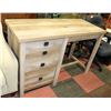 Image 1 : TALL WOOD TONE 4 DRAWER DESK, 55.5"X23.5"X36".