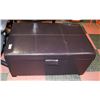 Image 1 : BLACK LEATHERETTE STORAGE OTTOMAN