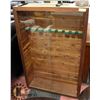 Image 1 : WOOD & GLASS GUN DISPLAY CABINET, 32.5"X10"X50".