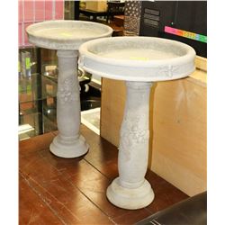LOT OF 2 ASSORTED CONCRETE BIRDBATHS