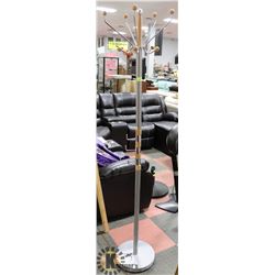 COAT RACK/CLOTHING STAND METAL, WOOD ACCENT
