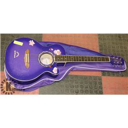 GYPSY ROSE BLUE GIRLS 3/4 SIZE GUITAR WITH SOFT