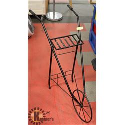 BLACK WROUGHT IRON WHEELED CULTIVATOR PLANT