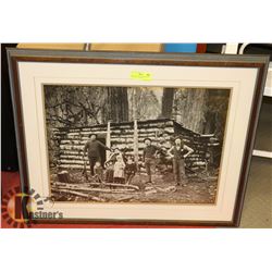LATE 18TH CENTURY PICTURE OF FAMILY OF 7, LOGGERS