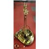Image 1 : BRASS 3 PIECE FIREPLACE TOOLS AND WOOD HOLDER