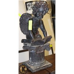 CERAMIC ANGEL GARDEN STATUE - 19"TALL X 8"W.