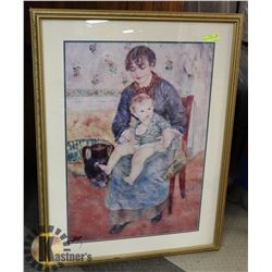 LARGE FRAMED RENOIR PICTURE 43X32