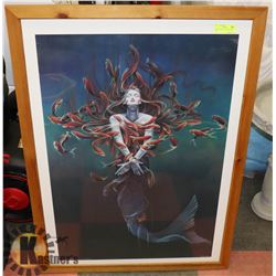 LARGE FRAMED PICTURE OF FISH 30X42