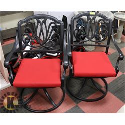 2 METAL SWIVEL ROCKER PATIO CHAIRS