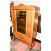 Image 1 : ANTIQUE OAK DISPLAY CABINET, 40"X15"X66.5".