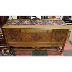 ANTIQUE FRAMED OAK SIDEBOARD,