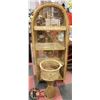 Image 1 : VINTAGE WICKER STORAGE SHELF (26.5"X13.5"X65") W/