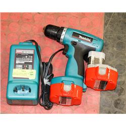 MAKITA 14.4VOLT DRILL WITH 2 BATTERIES & CHARGER.