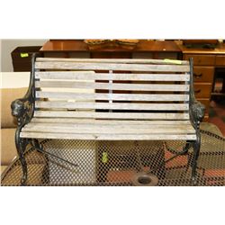 MINI WOOD AND CAST IRON PARK BENCH