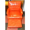 Image 1 : ORANGE SWIVEL ROCKER WITH OTTOMAN.