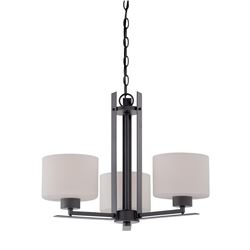 NUVO LIGHTING THREE LIGHT CHANDELIER, NEW IN BOX