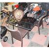 Image 1 : PATIO TABLE 66 X 39 AND 4 CHAIRS