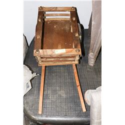 WOOD PLANTER PUSH CART