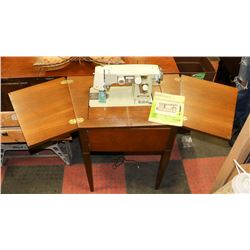ZENITH SEWING MACHINE WITH CABINET.