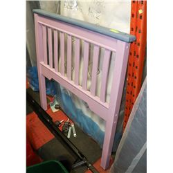 GIRLS PAINTED SINGLE SIZE HEABOARD WITH METAL