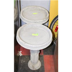 PAIR OF 2 PC 15"X23" CONCRETE BIRDBATHS
