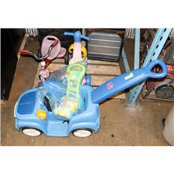 RADIO FLYER PUSH TRIKE WITH STEP 2 TRIKE AND A BAG