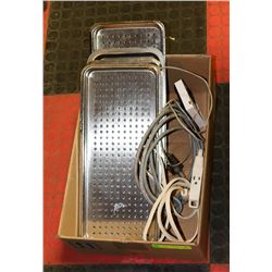 BOX OF STERILIZATION RACKS AND MORE