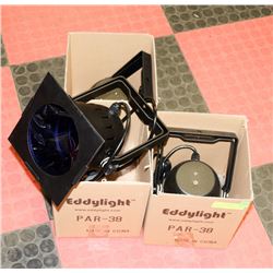 LOT OF 3 SPOTLIGHTS WITH  PURPLE FILTER