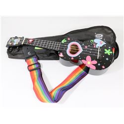 MAHALO UKELELE WITH CASE, STRAP AND PICK.
