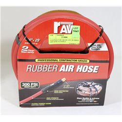 CONTRACTOR GRADE 25FT RUBBER AIR HOSE FLEXIBLE