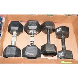 2 SETS OF 20LBS WEIGHTS