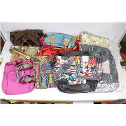 FLAT OF BAGS INCLUDING AUTHENTIC GUESS, POODLE BAG