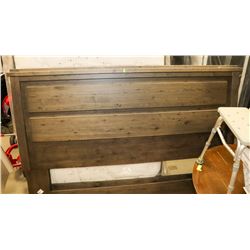 SOLID GREY PINE KINGSIZE HEADBOARD. FURNITURE