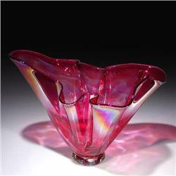 California Glass Studio Blown Free-form Bowl