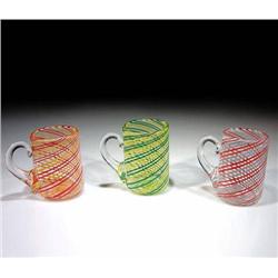 Carberry Glassworks, Set of 3 Demitasse Mugs