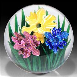 Steven Lundberg 1999 Iris Bouquet Paperweight