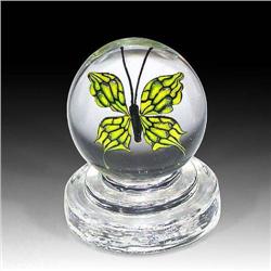 Steven Lundberg 1999 Yellow Butterfly Marble