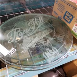 4 ROUND ENGRAVED GLASS PIECES
