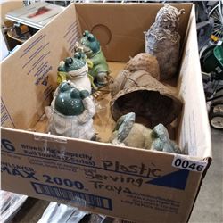 BOX OF GARDEN FIGURES