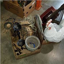 2 BOXES OF GARDEN DECOR