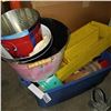 Image 2 : TOTE OF TRAYS AND CONTAINERS AND METAL BUCKETS