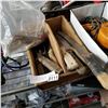 Image 1 : SMALL WOOD TOOL BOX W/ KNIVES AND WOODEN CLOTHES PIN