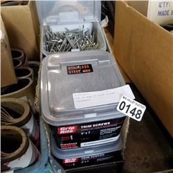 BOX OF NEW 3" TRIM SCREWS - STAINLESS