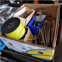 BOX OF VARIOUS NUTS, BOLTS, AND FITTINGS