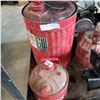 Image 2 : 3 ANTIQUE RED METAL GAS CANS