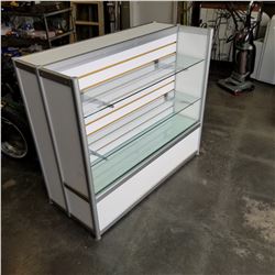 RETAIL DISPLAY SHELF W/BACKSIDE STORAGE